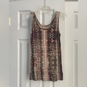 Lord & Taylor Stylish Snake Print Sleeveless Top